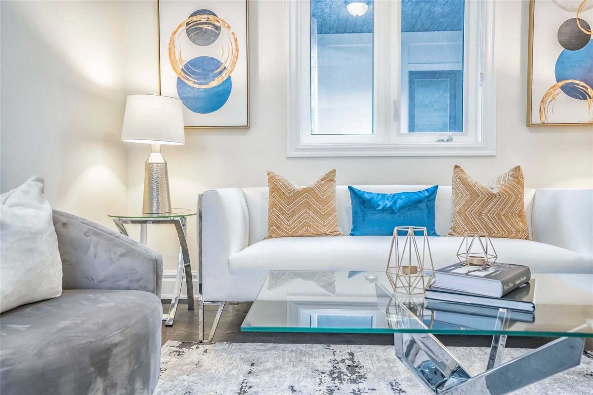 Blue accent staged house in Toronto